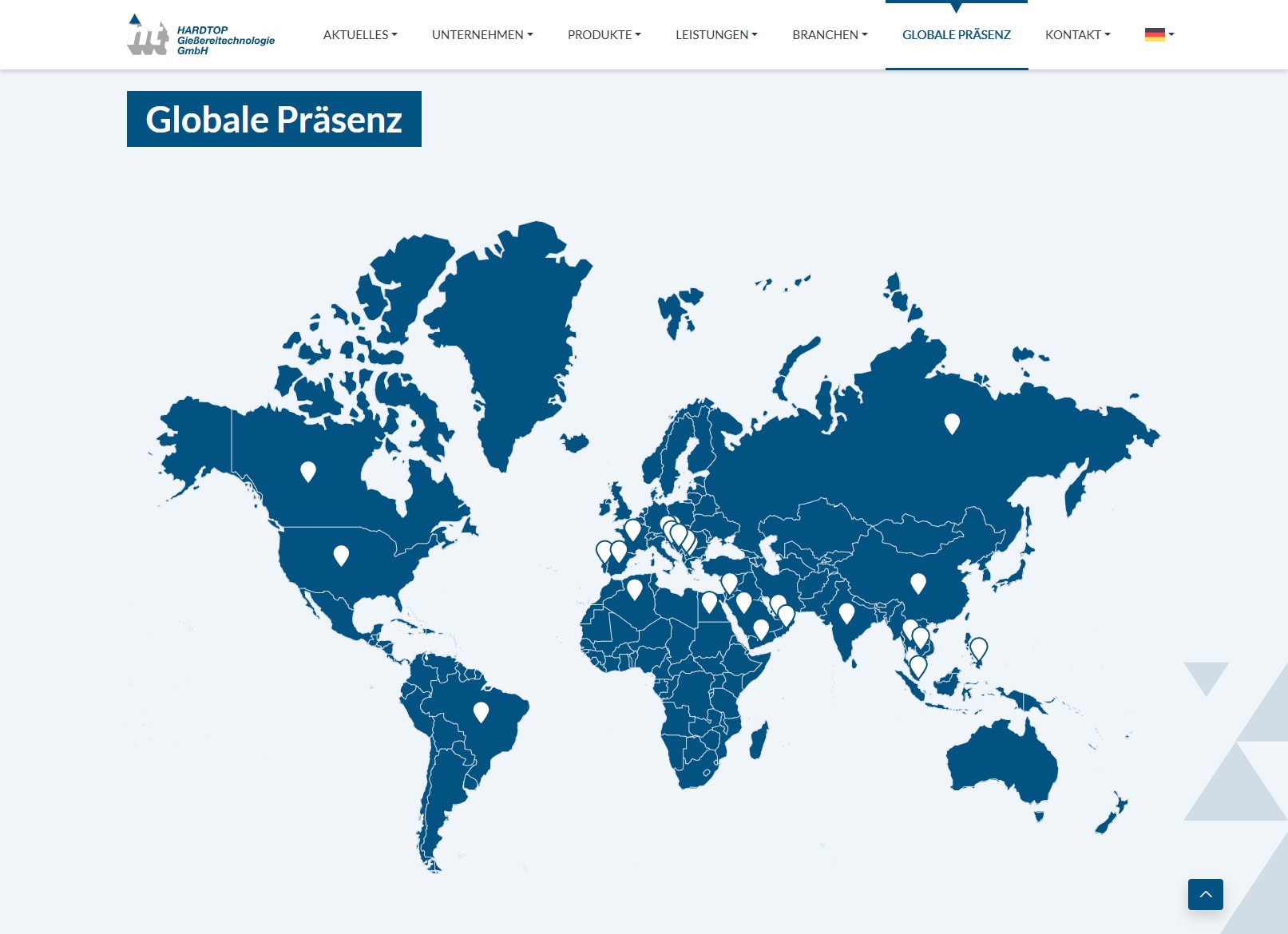 HARDTOP Unterseite zur globalen Präsenz Bild von Unterseite zur globalen Präsenz der HARDTOP GmbH