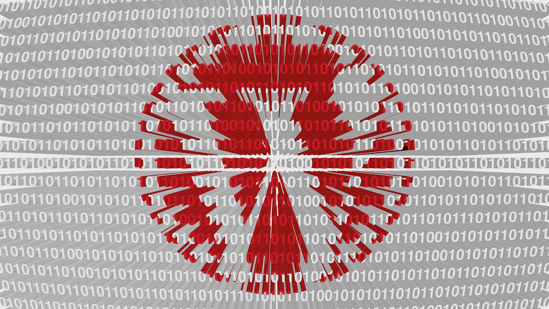 Illustration von Nullen und Einsen, die das WordPress Logo darstellen