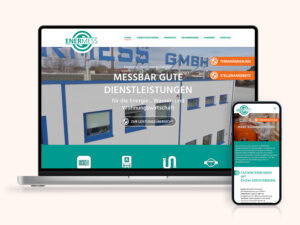 Die Startseite von der Enermess Website auf Laptop und Smartphone