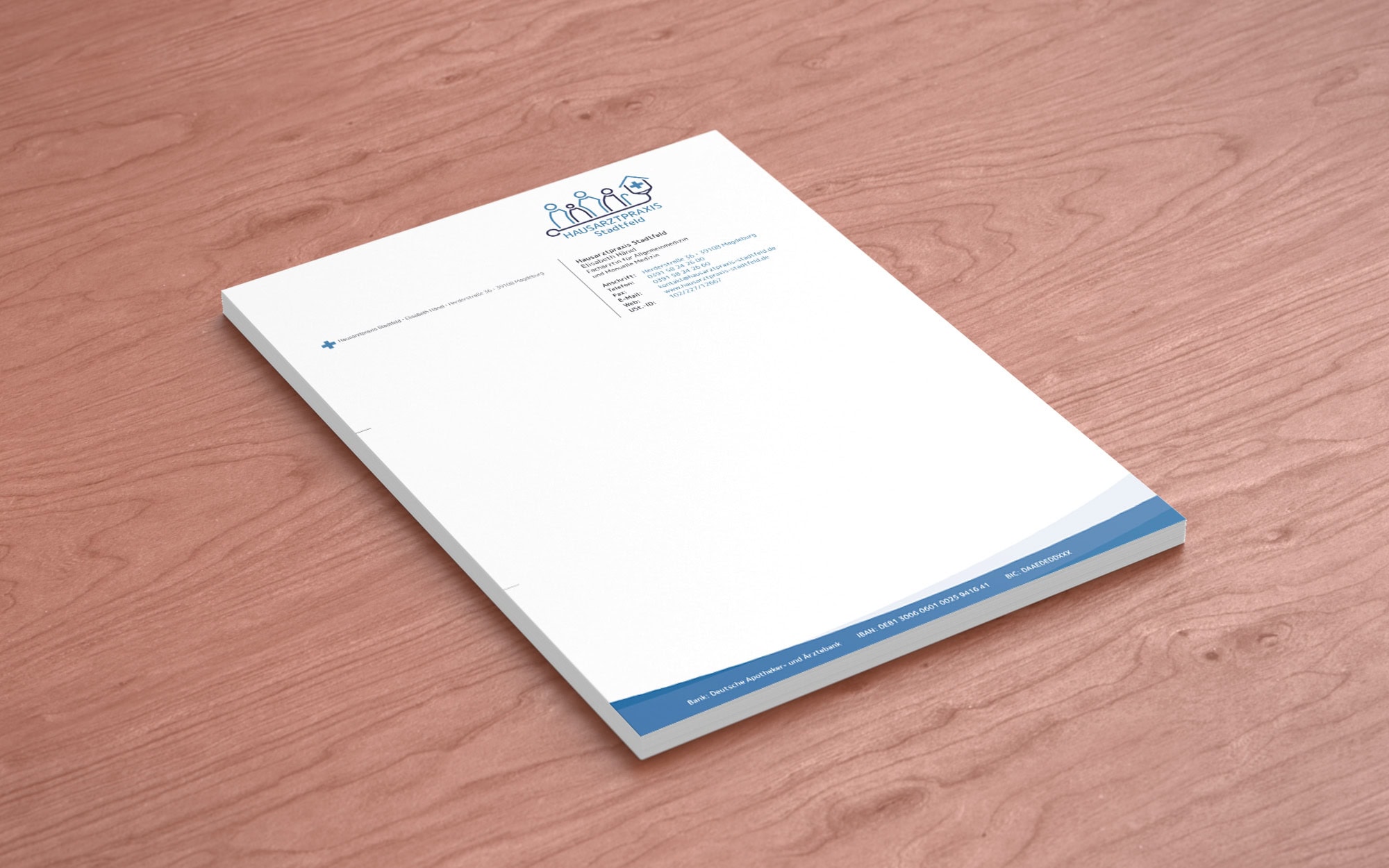 Briefbogen Hausarztpraxis Stadtfeld Von uns gestalteter Briefbogen für das Praxismarketing der Hausarztpraxis Stadtfeld in Magdeburg