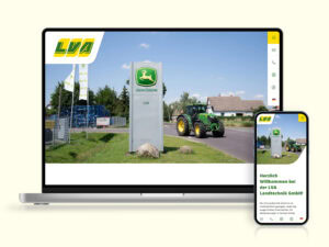 Das Webdesign der Startseite der LVA auf Laptop und Smartphone