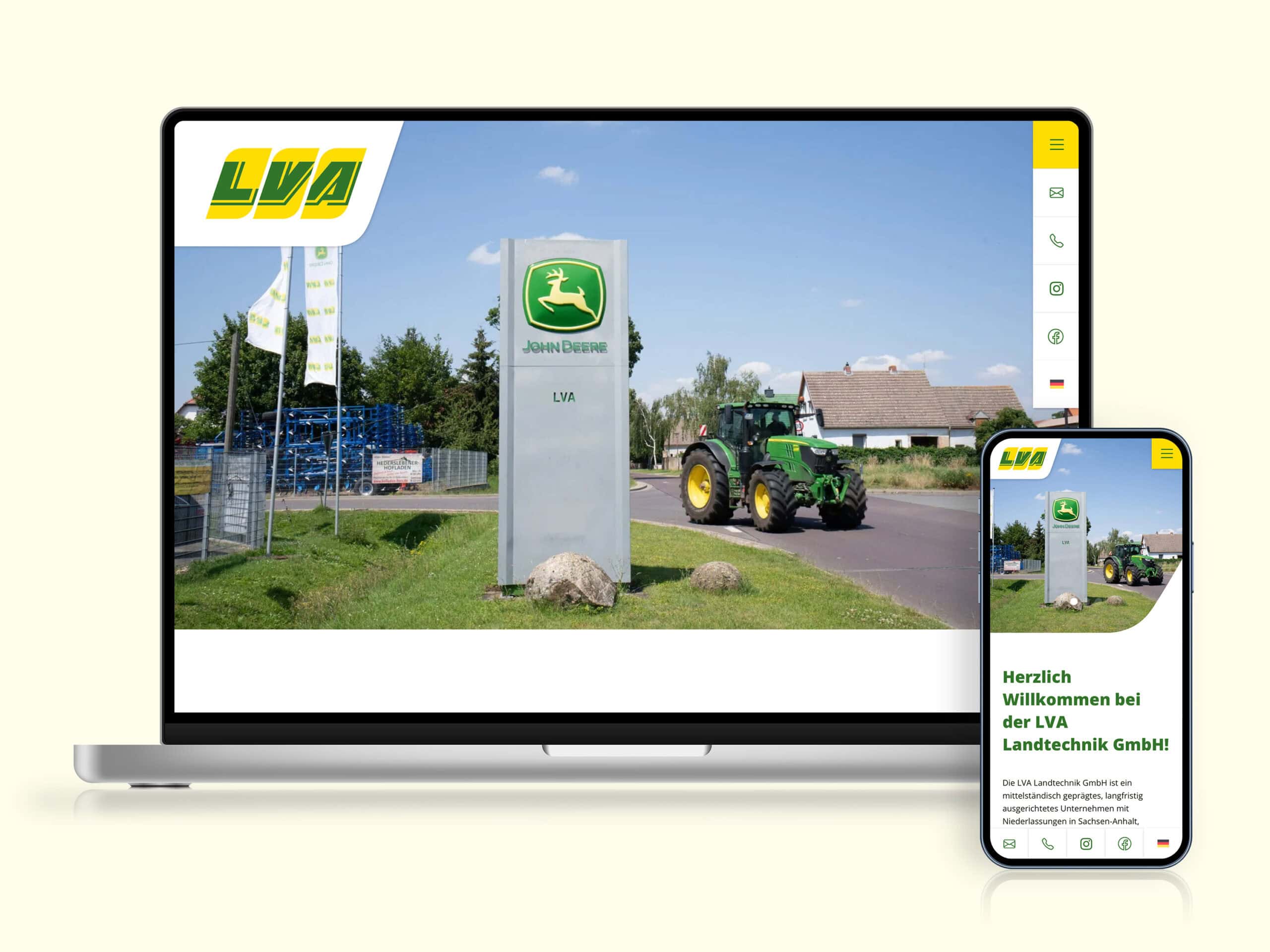 Das Webdesign der Startseite der LVA auf Laptop und Smartphone