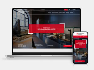 Das neue Webdesign für das KHM Magdeburg auf Laptop und Smartphone