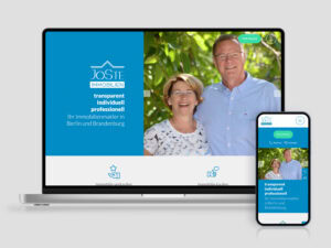 Das Webdesign für Immobilienmakler JöSte auf Laptop und Smartphone