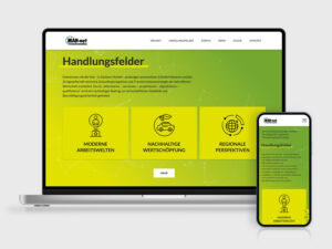 Das Webdesign für MAH-net Magdeburg auf Laptop und Smartphone