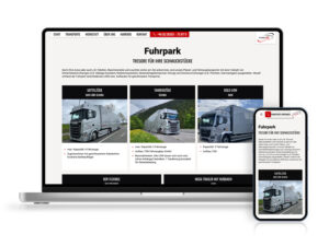 Webdesign von hummelt und partner Werbeagentur aus Magdeburg für AutoTRANS Schmidt GmbH. Vorschau auf Laptop und Smartphone