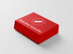 Kleine Box mit Weihnachtsgruß zum Befüllen als Werbeartikel für MDK.