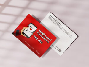 Vorder- und Rückseite der von der hummelt und partner Werbeagentur gestalteten Postkarten für WUP Magdeburg