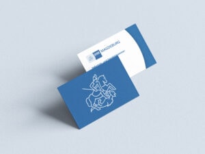 Vorder- und Rückseite der Visitenkarte für die IHK Magdeburg