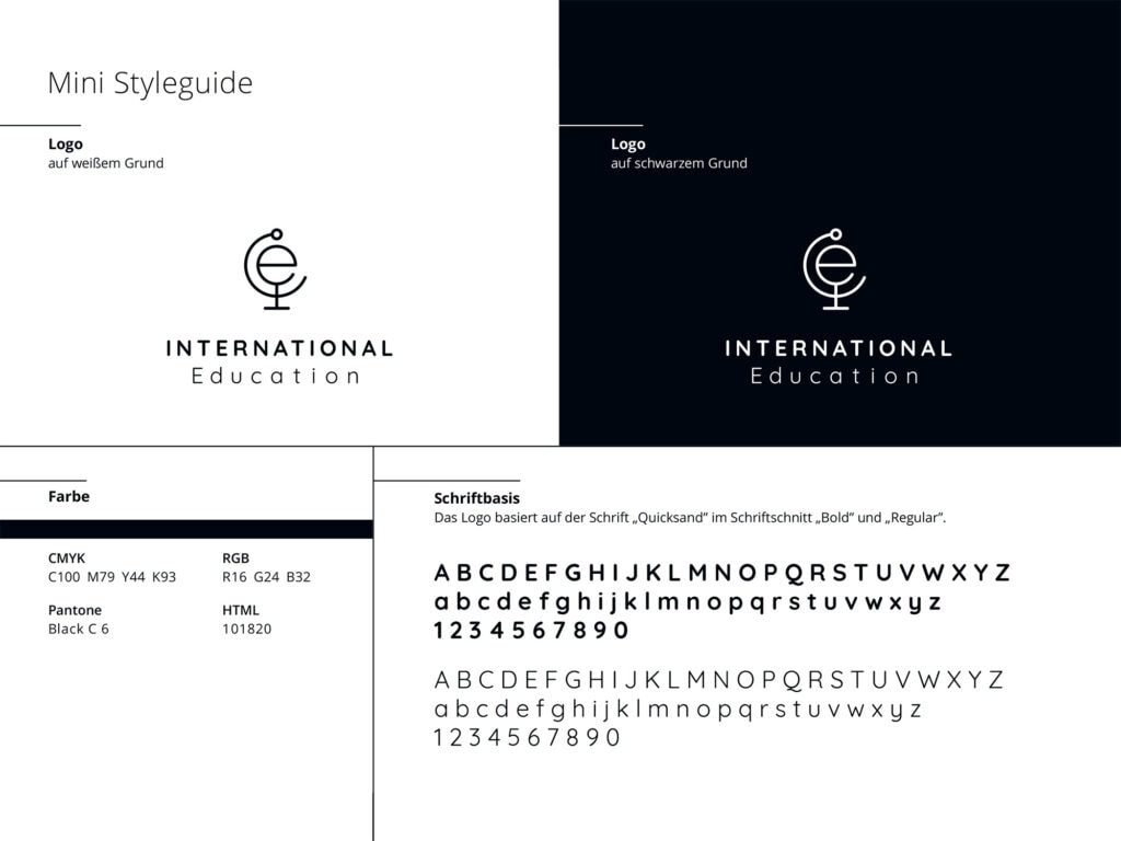 Styleguide Otto Bikes Auszug aus dem Styleguide für das Corporate Design der International Education UG. Abgebildet sind Logo, Farben und Schriften.