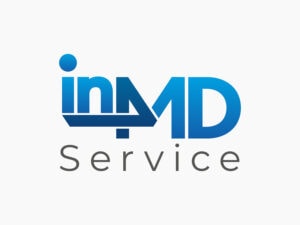 Das von unserer Werbeagentur designte Logo für die in4MD Service GmbH