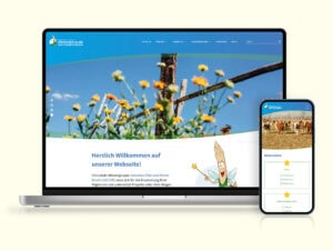 Webdesign der Startseite der LAG Elfi auf Desktop und Smartphone